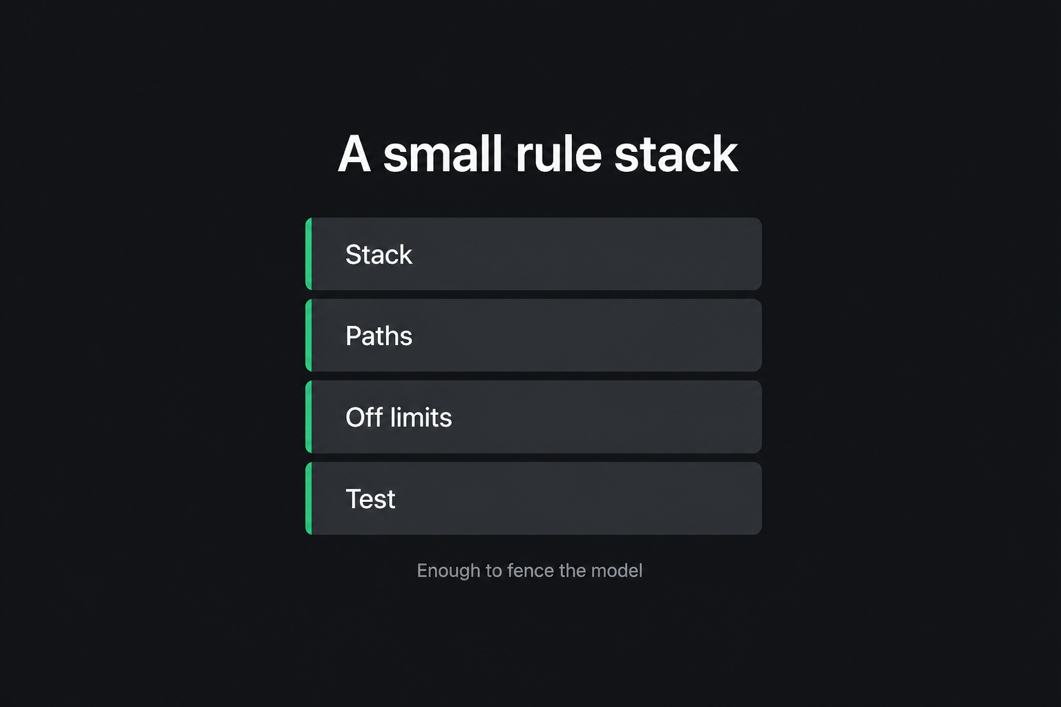 Stack and folder map in project rules