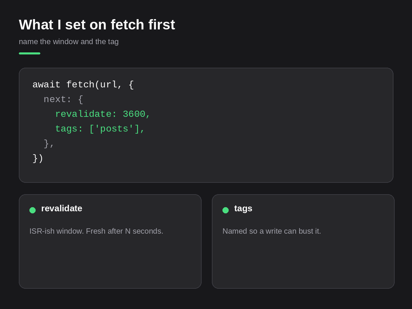 What I set on fetch first