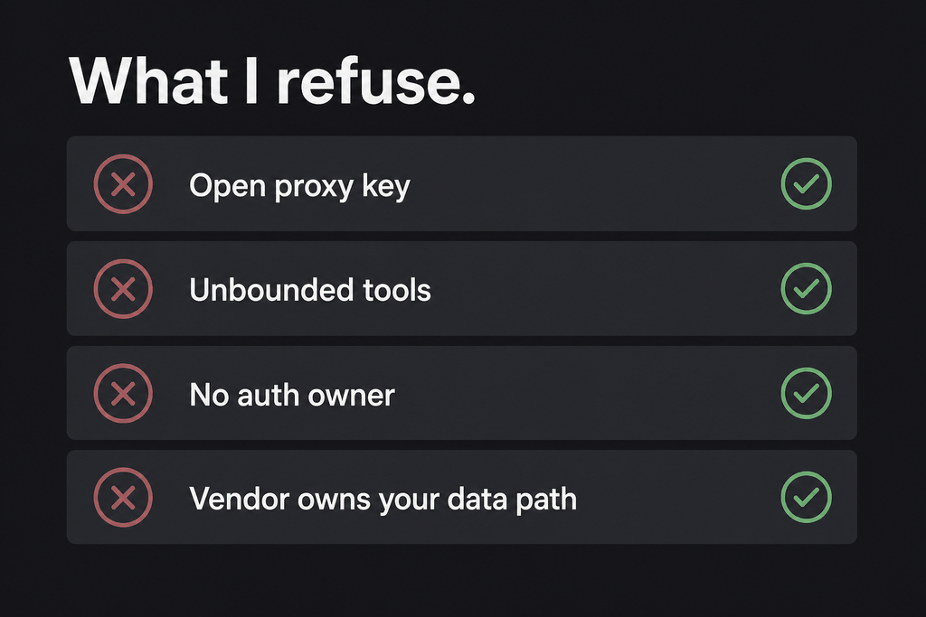 What I refuse in an AI integration SOW