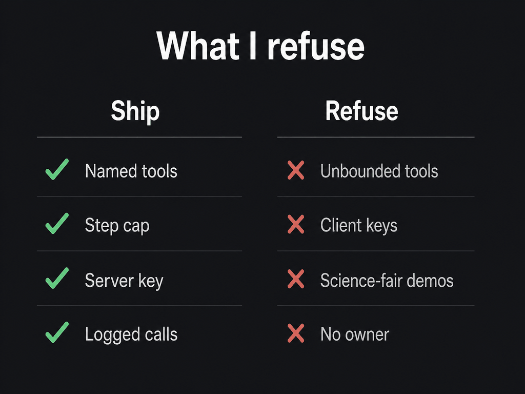 What I refuse in AI agent development